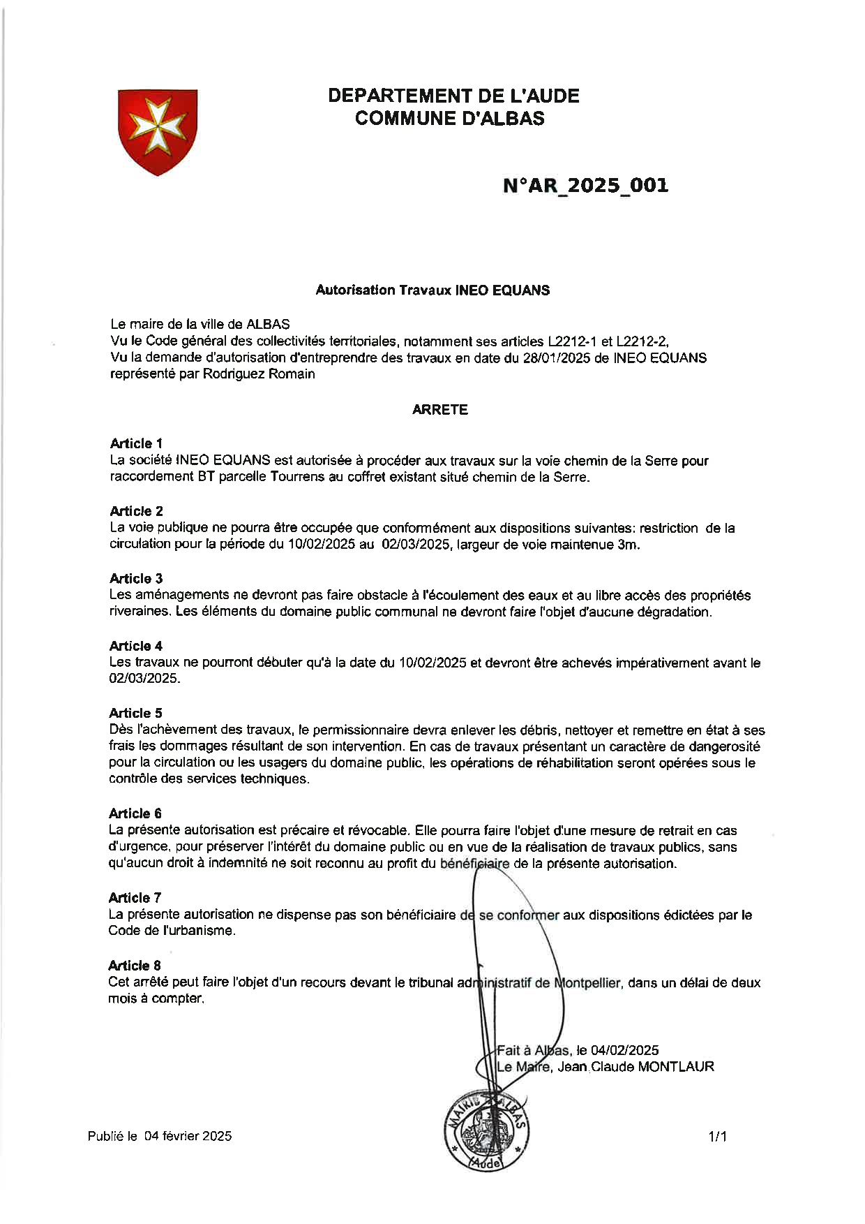 AR_2025_001_Autorisation travaux INEO EQUANS