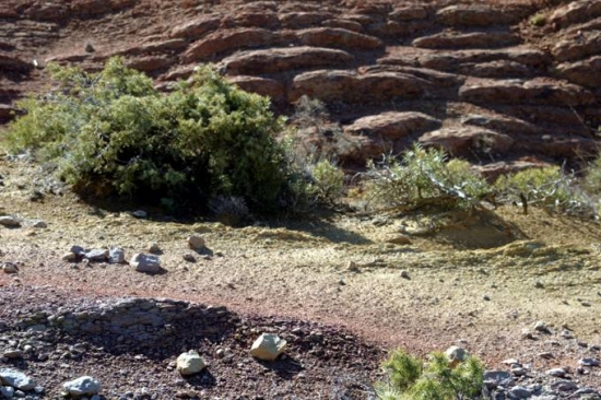 Exemples de pigments visibles juste au nord de la Croix de Fer